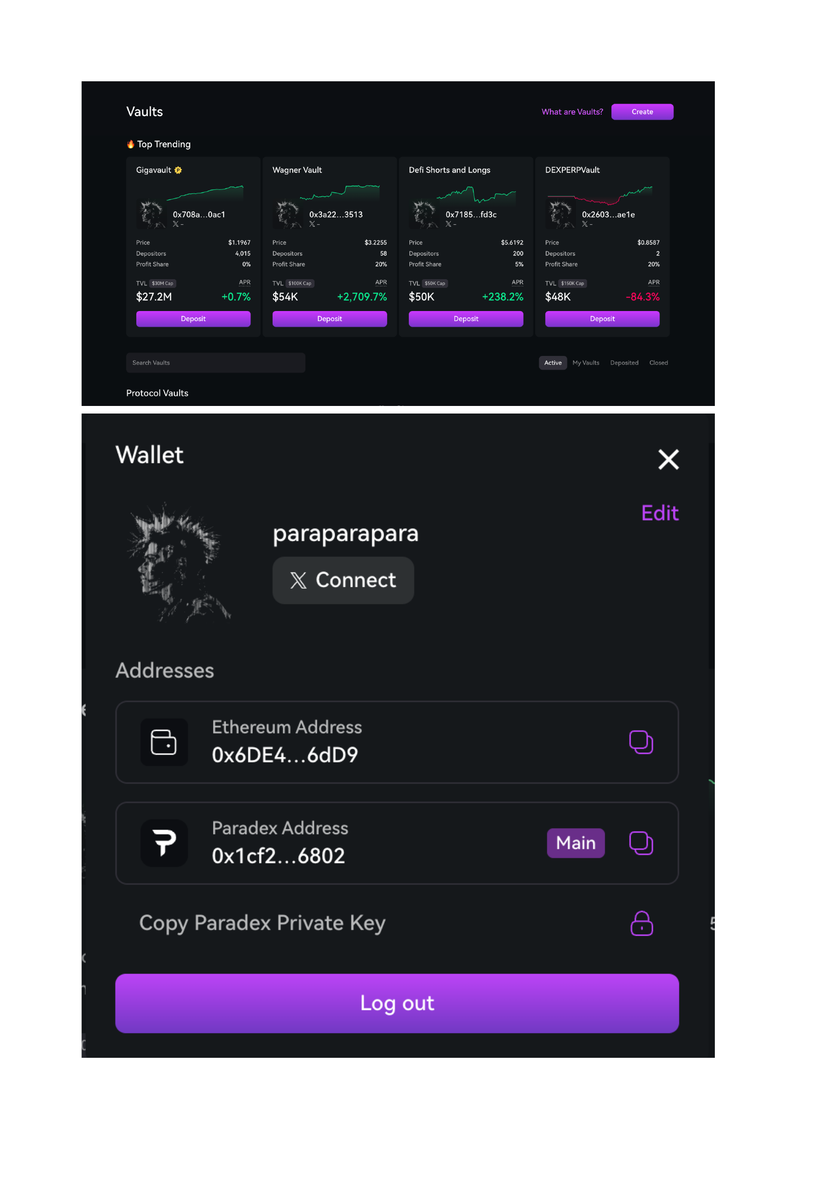 Paradex Vaults & Wallet
